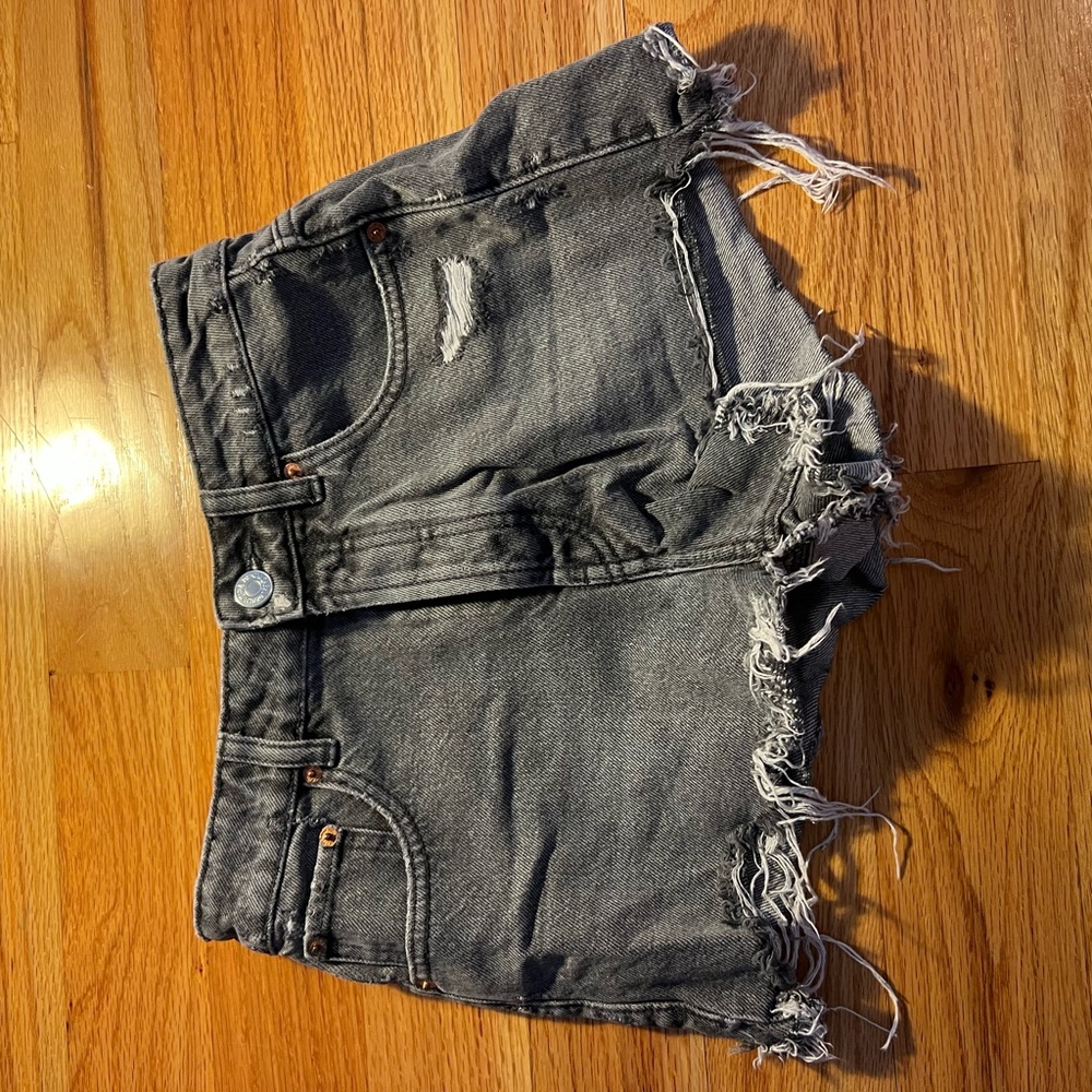 Zara Gray Casual Jeans with Distressed Look
